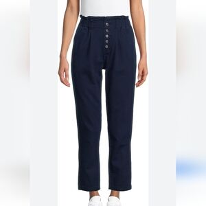 New! Time And True Paperback Waist Navy Blue Women's Pants Size 16